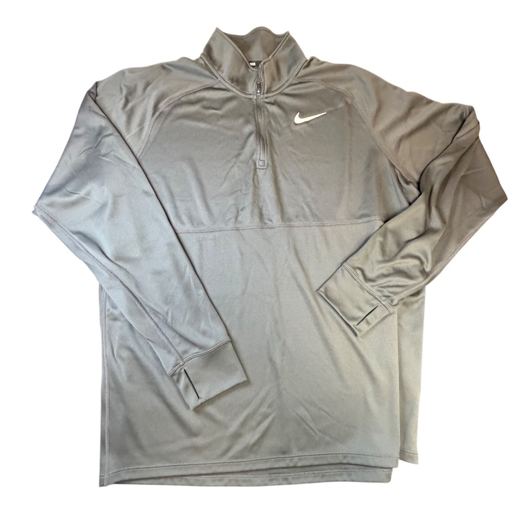 Nike Running Dri-FIT Mens XXL 1/2 Zip Pullover Gray Performance Top J10